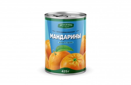 Мандарины дольками в сиропе 425 г  AVEGUSTO
